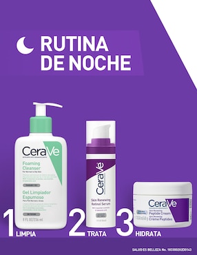 Crema facial recomendada para prevenir signos de la edad de noche Péptidos Cerave Skin Renewing todo tipo de piel