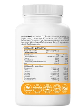 Luteína Zeaxantina Complejo de Carotenoides, Betacaroteno, Zinc Restart de 60 cápsulas