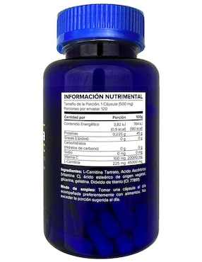 L-Carnitina + Vitamina C 5H8 de 120 cápsulas