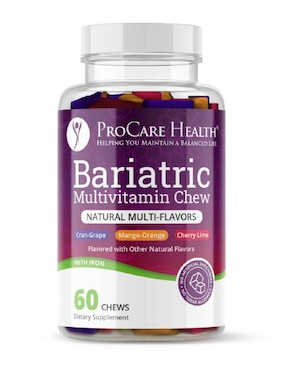 Multivitamínico con hierro soporte nutricional bariátrico Procare health sabor frutal de 60 gomitas