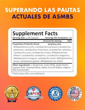 Probiótico 50 billion CFU 30 apoyo digestivo e inmunológico post bariátrico Procare Health de 30 cápsulas