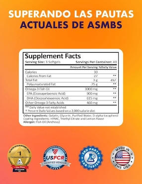Omega 3 Procare Health sabor limón de 120 cápsulas