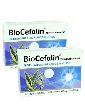 Set de suplemento alimenticio Fuente Natural de Ácido Salicílico Bio Cefalin con ulmaria-flor (Spiraea ulmaria)