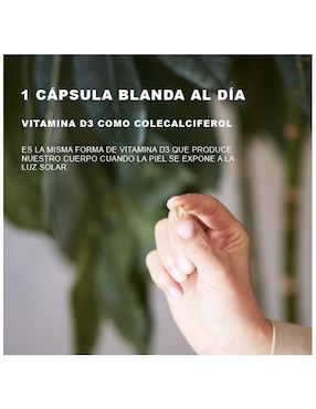 Vitamina D3 fortalece huesos y defensas Solgar cápsulas unisex