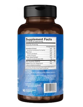 Hierba de cabra en celo Horny Goat Weed The Vitamin World con vitaminas y minerales 90 cápsulas
