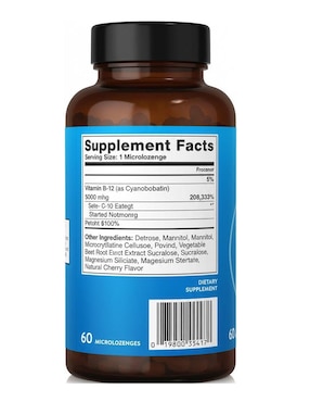 Vitamina B12 5000 mcg sublingual The Vitamin World de 60 cápsulas