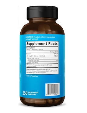 Ácido fólico 400 mcg The vitamin World de 250 cápsulas