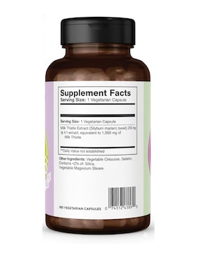 Cardo mariano Milk Thistle The Vitamin World de 180 cápsulas