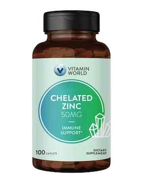 Zinc Quelado The Vitamin World de 100 tabletas