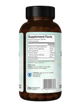 Selenio The Vitamin World de 250 cápsulas