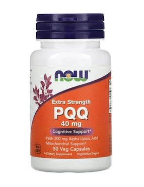 Suplemento alimenticio PQQ Now con ácido alfa lipoico de 50 cápsulas