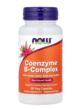 Suplemento alimenticio complejo de coenzima B Now con biotina de 60 cápsulas