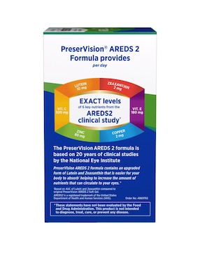 210 Cápsulas de vitaminas para los ojos PreserVision AREDS 2 Preservision con luteína con zeaxantina sabor natural