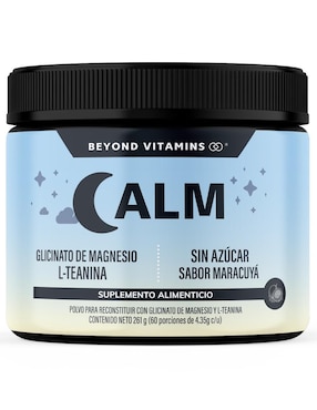 Alm Glicinato de Magnesio L-teanina Beyond Vitamins sabor maracuyá de 261 g