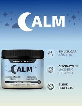 Alm Glicinato de Magnesio L-teanina Beyond Vitamins sabor maracuyá de 261 g