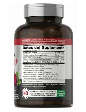 Óxido Nítrico Max con nitratos Horbaach con betabel de 180 cápsulas