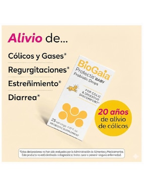 Gotas probióticos bebé alivio cólicos inquietud recién nacido Biogaia con lactobacillus reuteri 100 millones de 5 ml