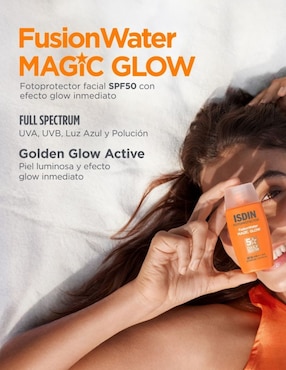 Protector solar FPS 50 Fotoprotector fusion water magic glow Isdin 50 ml