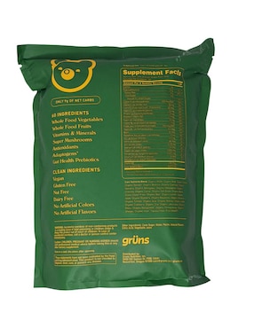 Gomitas multivitamínicas Super Greens para adultos 28 sobres Gruns sabor natural de 220 g
