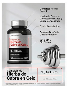 Horny Goat Weed Horbaach de 180 cápsulas