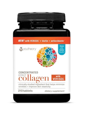 Colágeno con efecto concentrado con Verisol Youtheory con colágeno de 210 cápsulas
