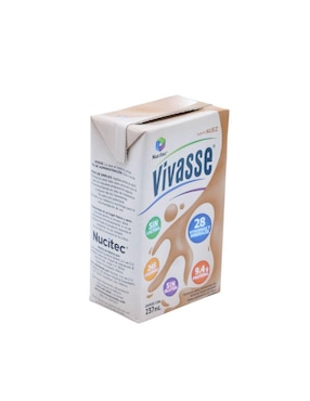 Suplemento alimentico Vivasse con agua purificada, maltodextrina, mezcla de proteínas, vitaminas y minerales, saborizantes y edulcorantes sabor nuez de 237 ml