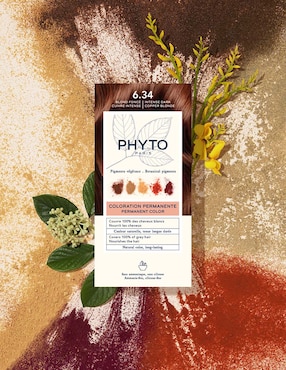 Tinte para cabello coloration permanente botanical pigments Phyto 6.34 rubio obscuro dorado cobrizo
