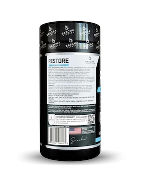 Restore Sascha Fitness con ashwagandha y magnesio de 120 cápsulas