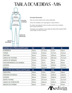 Pijama quirúrgica Medizin Uniformes estilo relajado para mujer