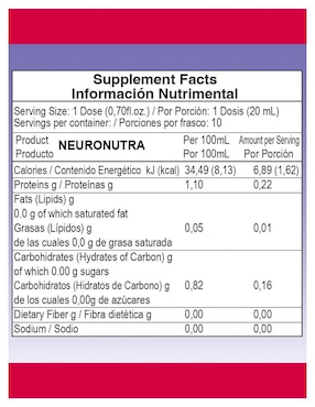 Suplemento alimenticio Neuronutra con gaba y biotina de 10 ampolletas