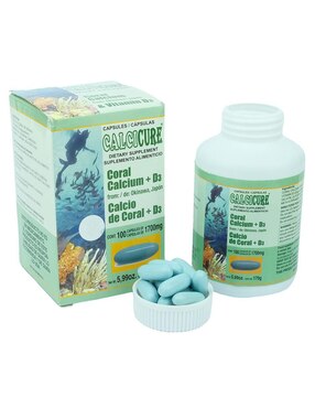Suplemento alimenticio Calcicure con calcio de coral de Okinawa de 100 cápsulas