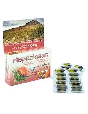 Kit de suplementos alimenticios Aceite de Silimarina del Cardo Rojo y un Complejo de Enzimas Hepabiosan