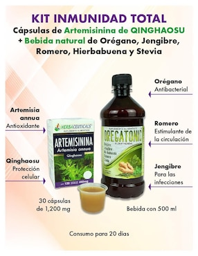 Kit de suplementos alimenticios Artemisinina y Elixir Herbal Oregatonic