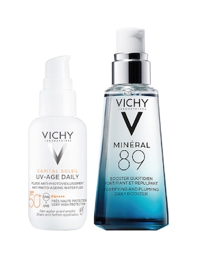 Kit de protector solar FPS 50+ UV Age Daily + Mineral 89 Booster Vichy Capital Soleil