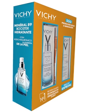 Kit de protector solar FPS 50+ UV Age Daily + Mineral 89 Booster Vichy Capital Soleil