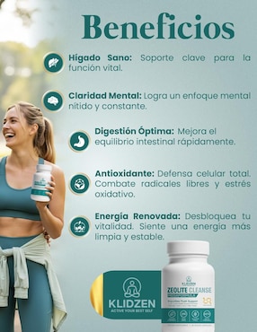 Zeolite Cleanse Megaformula Klidzen con selenio de 90 cápsulas