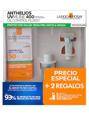 Kit de protector solar FPS 50+ Anthelios UVMune 400 FPS50+ Oil Control Fluido La Roche Posay