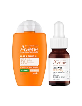 Protector solar FPS 50+ ultra fluido oil control + mini  suero vitamin Cg Avène 60 ml