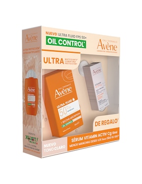 Protector solar FPS 50+ ultra fluido oil control + mini suero vitamin Cg Avène 60 ml