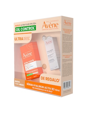 Kit de protector solar FPS 50 ultra fluido oil control + mini suero hyaluron Avène 60 ml