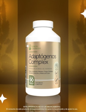 Adaptógenos Complex Lemon Cochella con hongo reishi, trametes versicolor, melena de león, cordyceps, maitake, chaga y shitake de 90 cápsulas