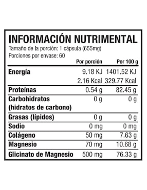 Citrato de magnesio Life 180 de 60 cápsulas