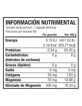 Glicinato de magnesio Life 180 de 60 cápsulas