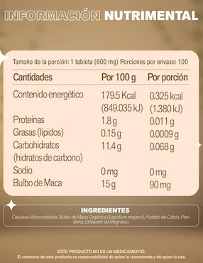 Maca Lemon Cochella de 100 tabletas