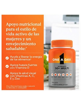 Mujeres 50+ Multi vitamina One a Day tabletas para mujer