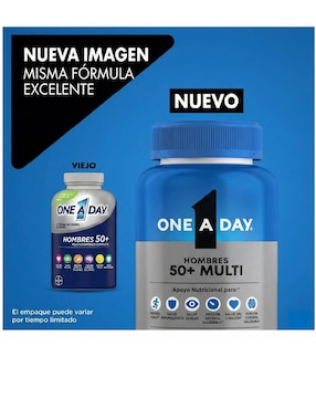 Hombres 50+ Multi vitamina One a Day tabletas para hombre