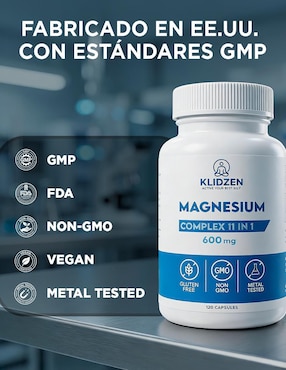 Magnesio complex 11 en 1 Klidzen de 120 cápsulas