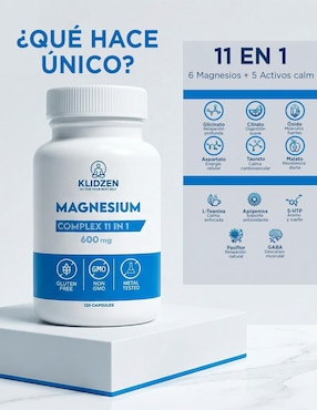 Magnesio complex 11 en 1 Klidzen de 120 cápsulas