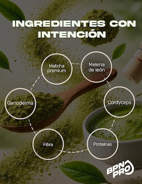 Matcha Con Adaptógenos BPN Pro con hongo reishi, melena de león y rodhiola rosea sabor matcha de 180 g