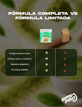 Matcha Con Adaptógenos BPN Pro con hongo reishi, melena de león y rodhiola rosea sabor matcha de 180 g